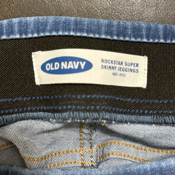 Old Navy Blue Rockstar Super Skinny Jeggings with Elastic Waistband - Picture 7 of 10